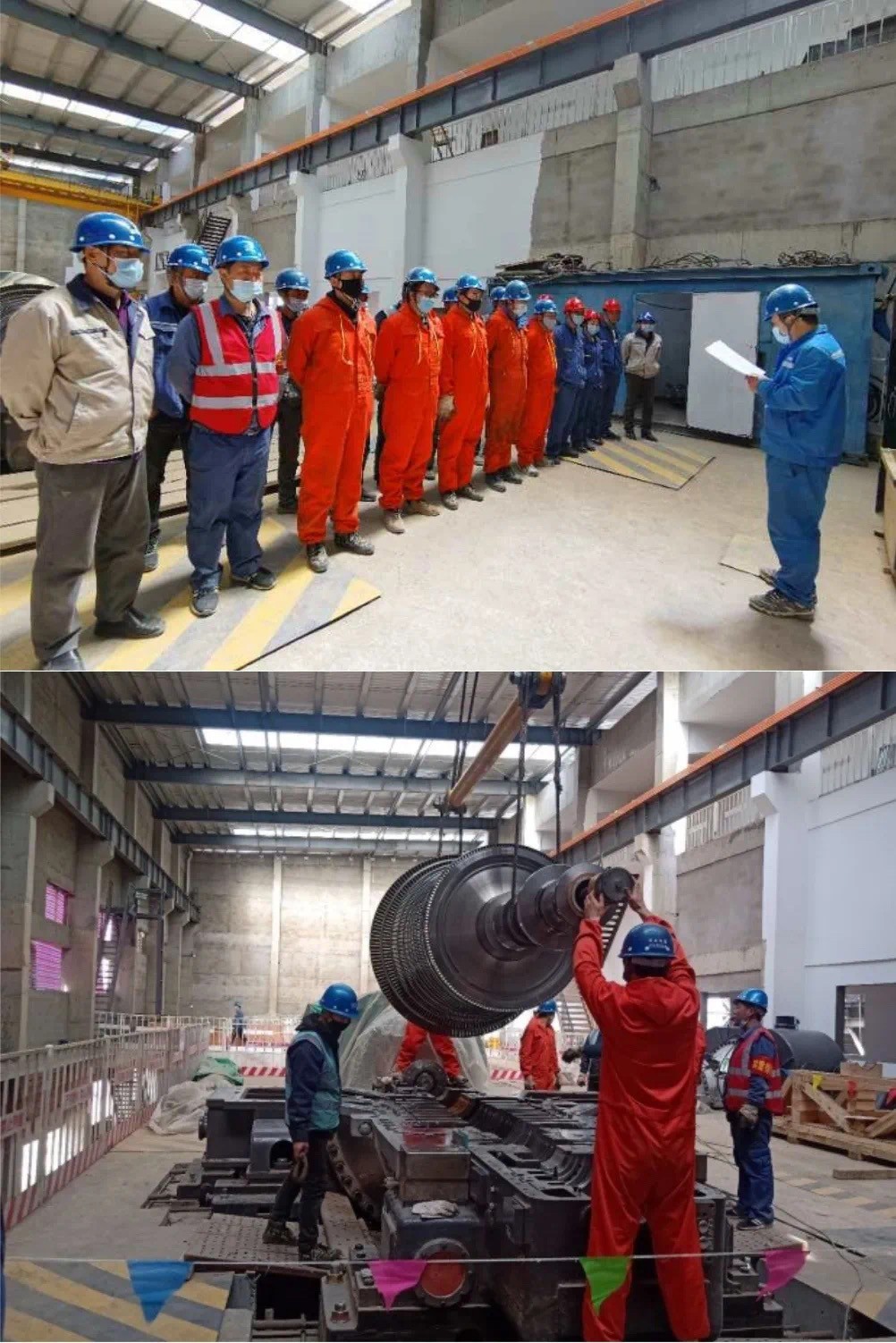 1587342692930871xGW3.jpg 國(guó)源公司榆林市生活垃圾焚燒發(fā)電項(xiàng)目1號(hào)汽輪機(jī)順利扣缸.jpg